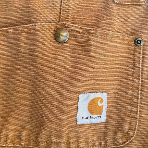 Carhartt Kids' Brown Cotton Canvas Overalls Bibs Size 10 Workwear Outfit - Picture 9 of 12